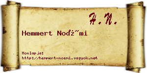 Hemmert Noémi névjegykártya