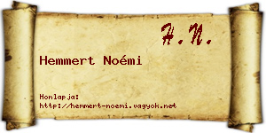 Hemmert Noémi névjegykártya
